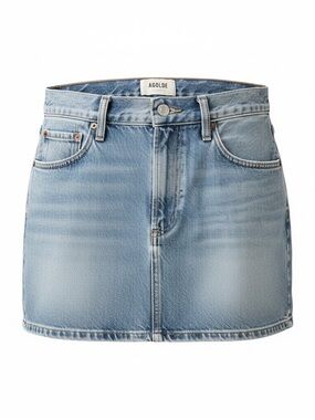 AGOLDE liv mini skirt Women's 28 blue denim light wash high rise organic cotton
